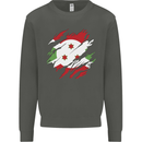 Torn Burundi Flag Burundians Day Football Kids Sweatshirt Jumper Storm Grey