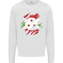 Torn Burundi Flag Burundians Day Football Kids Sweatshirt Jumper White