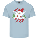 Torn Burundi Flag Burundians Day Football Kids T-Shirt Childrens Light Blue