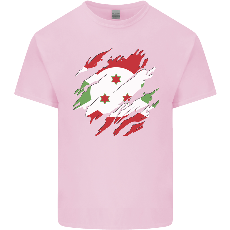 Torn Burundi Flag Burundians Day Football Kids T-Shirt Childrens Light Pink