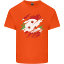 Torn Burundi Flag Burundians Day Football Kids T-Shirt Childrens Orange