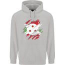 Torn Burundi Flag Burundians Day Football Mens 80% Cotton Hoodie Sports Grey