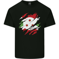 Torn Burundi Flag Burundians Day Football Mens Cotton T-Shirt Tee Top Black