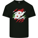 Torn Burundi Flag Burundians Day Football Mens Cotton T-Shirt Tee Top Black