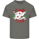 Torn Burundi Flag Burundians Day Football Mens Cotton T-Shirt Tee Top Charcoal