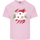 Torn Burundi Flag Burundians Day Football Mens Cotton T-Shirt Tee Top Light Pink