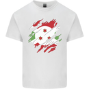 Torn Burundi Flag Burundians Day Football Mens Cotton T-Shirt Tee Top White