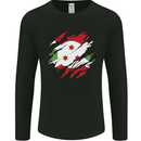 Torn Burundi Flag Burundians Day Football Mens Long Sleeve T-Shirt Black