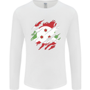 Torn Burundi Flag Burundians Day Football Mens Long Sleeve T-Shirt White