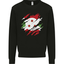 Torn Burundi Flag Burundians Day Football Mens Sweatshirt Jumper Black