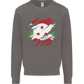 Torn Burundi Flag Burundians Day Football Mens Sweatshirt Jumper Charcoal