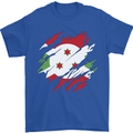 Torn Burundi Flag Burundians Day Football Mens T-Shirt 100% Cotton Royal Blue