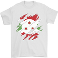 Torn Burundi Flag Burundians Day Football Mens T-Shirt 100% Cotton White