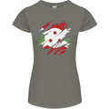 Torn Burundi Flag Burundians Day Football Womens Petite Cut T-Shirt Charcoal