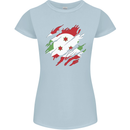 Torn Burundi Flag Burundians Day Football Womens Petite Cut T-Shirt Light Blue
