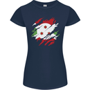 Torn Burundi Flag Burundians Day Football Womens Petite Cut T-Shirt Navy Blue