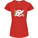 Torn Burundi Flag Burundians Day Football Womens Petite Cut T-Shirt Red