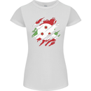 Torn Burundi Flag Burundians Day Football Womens Petite Cut T-Shirt White