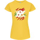 Torn Burundi Flag Burundians Day Football Womens Petite Cut T-Shirt Yellow