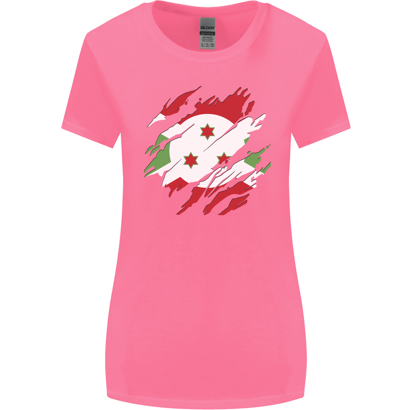 Torn Burundi Flag Burundians Day Football Womens Wider Cut T-Shirt Azalea