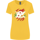 Torn Burundi Flag Burundians Day Football Womens Wider Cut T-Shirt Yellow