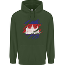 Torn Cambodia Flag Cambodian Day Football Childrens Kids Hoodie Forest Green