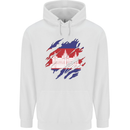 Torn Cambodia Flag Cambodian Day Football Childrens Kids Hoodie White