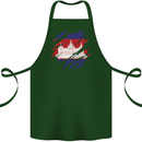Torn Cambodia Flag Cambodian Day Football Cotton Apron 100% Organic Forest Green