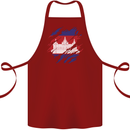 Torn Cambodia Flag Cambodian Day Football Cotton Apron 100% Organic Maroon