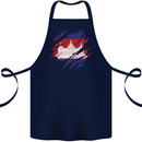 Torn Cambodia Flag Cambodian Day Football Cotton Apron 100% Organic Navy Blue