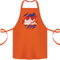 Torn Cambodia Flag Cambodian Day Football Cotton Apron 100% Organic Orange