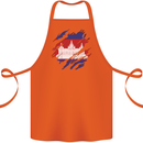 Torn Cambodia Flag Cambodian Day Football Cotton Apron 100% Organic Orange