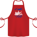 Torn Cambodia Flag Cambodian Day Football Cotton Apron 100% Organic Red