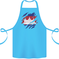 Torn Cambodia Flag Cambodian Day Football Cotton Apron 100% Organic Turquoise
