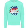 Torn Cambodia Flag Cambodian Day Football Kids Sweatshirt Jumper Peppermint