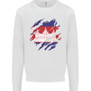 Torn Cambodia Flag Cambodian Day Football Kids Sweatshirt Jumper White