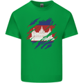 Torn Cambodia Flag Cambodian Day Football Kids T-Shirt Childrens Irish Green