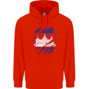 Torn Cambodia Flag Cambodian Day Football Mens 80% Cotton Hoodie Bright Red