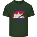 Torn Cambodia Flag Cambodian Day Football Mens Cotton T-Shirt Tee Top Forest Green
