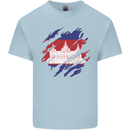 Torn Cambodia Flag Cambodian Day Football Mens Cotton T-Shirt Tee Top Light Blue