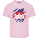 Torn Cambodia Flag Cambodian Day Football Mens Cotton T-Shirt Tee Top Light Pink