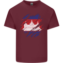 Torn Cambodia Flag Cambodian Day Football Mens Cotton T-Shirt Tee Top Maroon