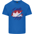 Torn Cambodia Flag Cambodian Day Football Mens Cotton T-Shirt Tee Top Royal Blue