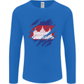 Torn Cambodia Flag Cambodian Day Football Mens Long Sleeve T-Shirt Royal Blue