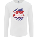 Torn Cambodia Flag Cambodian Day Football Mens Long Sleeve T-Shirt White
