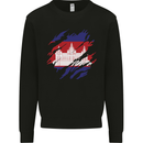 Torn Cambodia Flag Cambodian Day Football Mens Sweatshirt Jumper Black