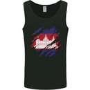 Torn Cambodia Flag Cambodian Day Football Mens Vest Tank Top Black