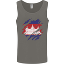 Torn Cambodia Flag Cambodian Day Football Mens Vest Tank Top Charcoal