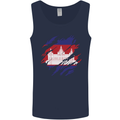 Torn Cambodia Flag Cambodian Day Football Mens Vest Tank Top Navy Blue