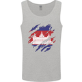 Torn Cambodia Flag Cambodian Day Football Mens Vest Tank Top Sports Grey